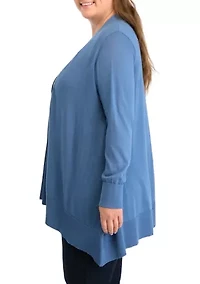 Plus Shark Bite Open Front Cardigan