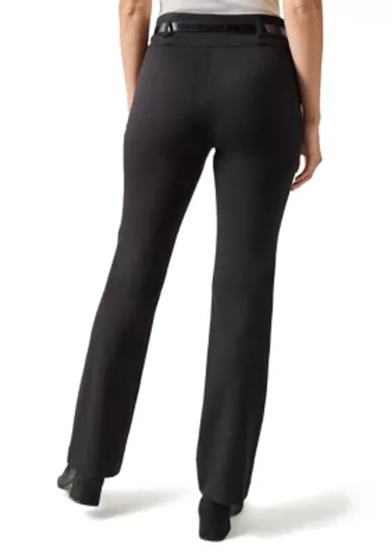 Petite High Rise Pull On Pants with Belt
