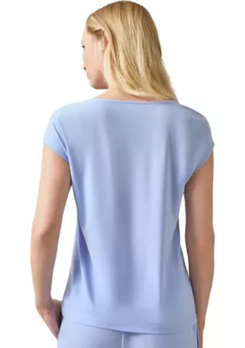 Women's Cap Sleeve Top with Front Scrunch
