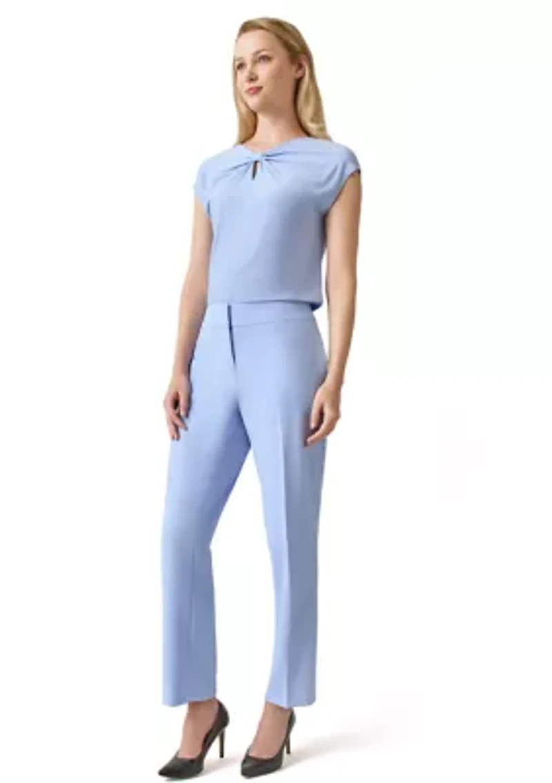 Women's Cap Sleeve Top with Front Scrunch