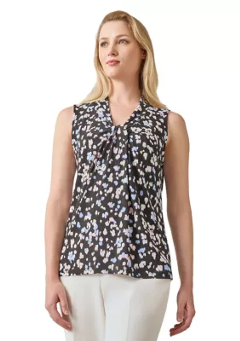 Women's Sleeveless Multi Print Knotted Top