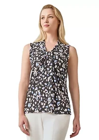 Women's Sleeveless Multi Print Knotted Top