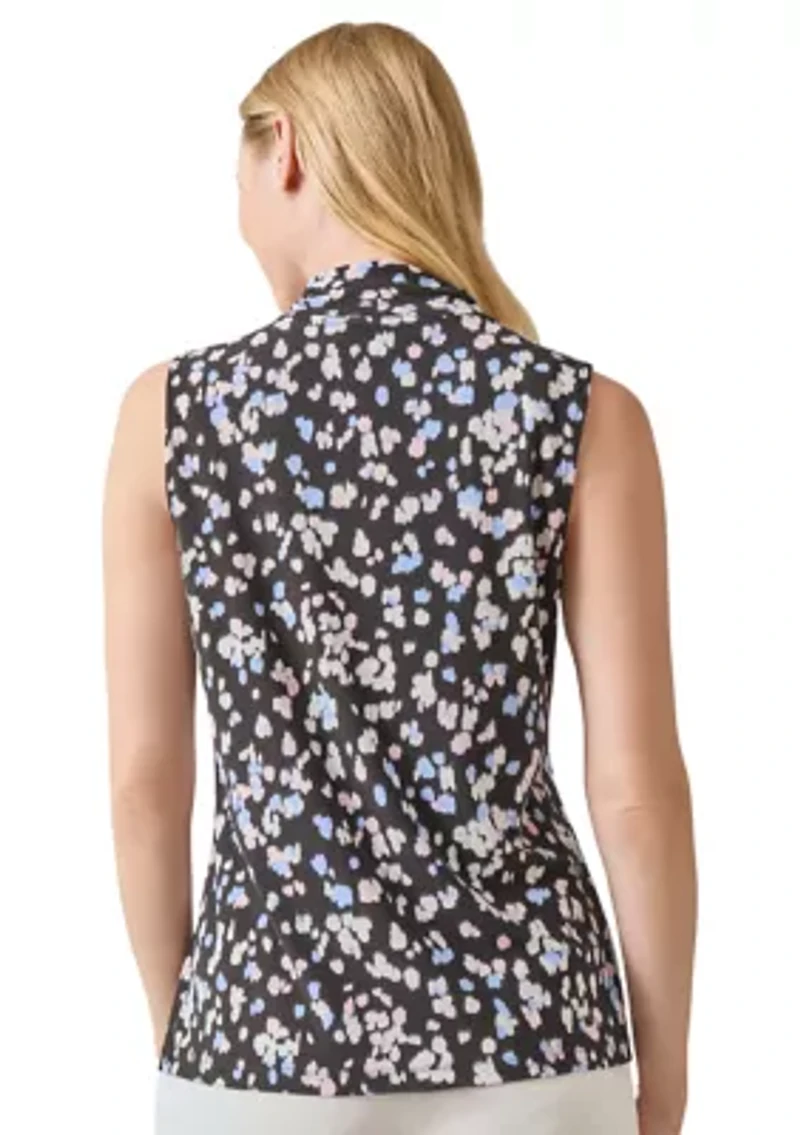 Women's Sleeveless Multi Print Knotted Top