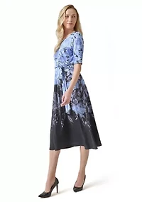 Women's Printed Fit and Flare Dress