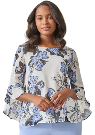 Women's Ruffle Printed Blouse