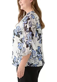 Plus Ruffle Sleeve Blouse