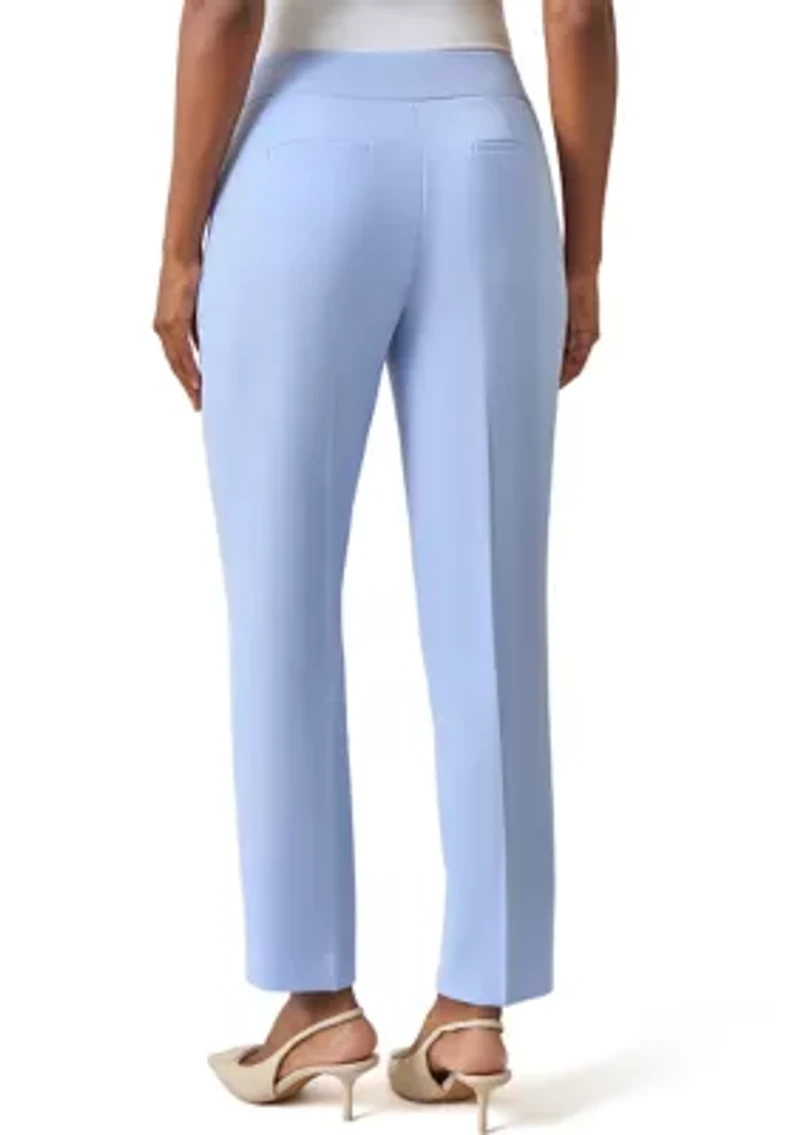 Women's Mid Rise Fly Front Slim Pants
