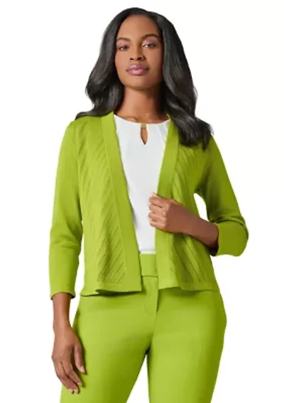 Petite Diagonal Stitch Short Cardigan