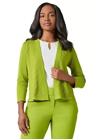 Petite Diagonal Stitch Short Cardigan