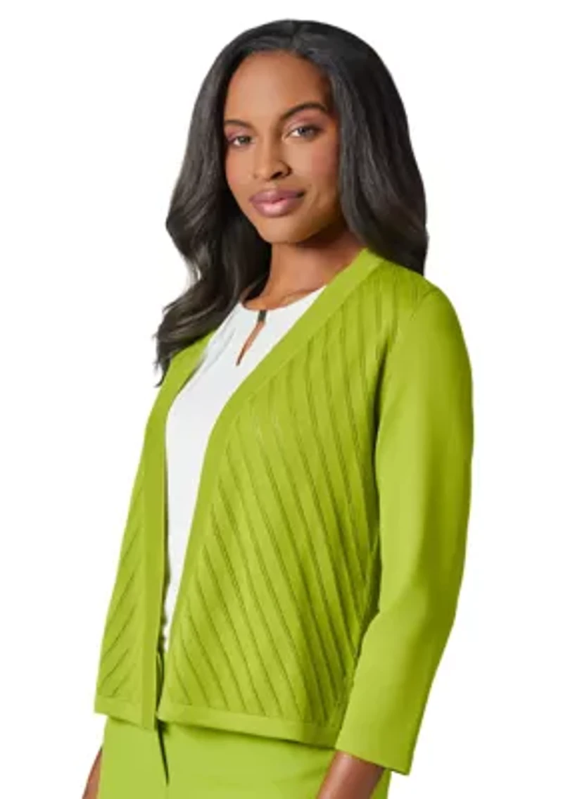 Petite Diagonal Stitch Short Cardigan