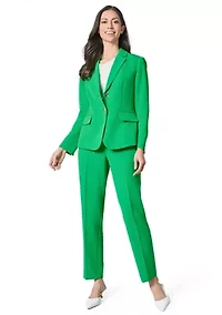 Women's Stretch Crepe Notch Collar 2-Button Jacket =