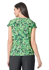 Women's Starburst Printed Cowl Neck Knit Top