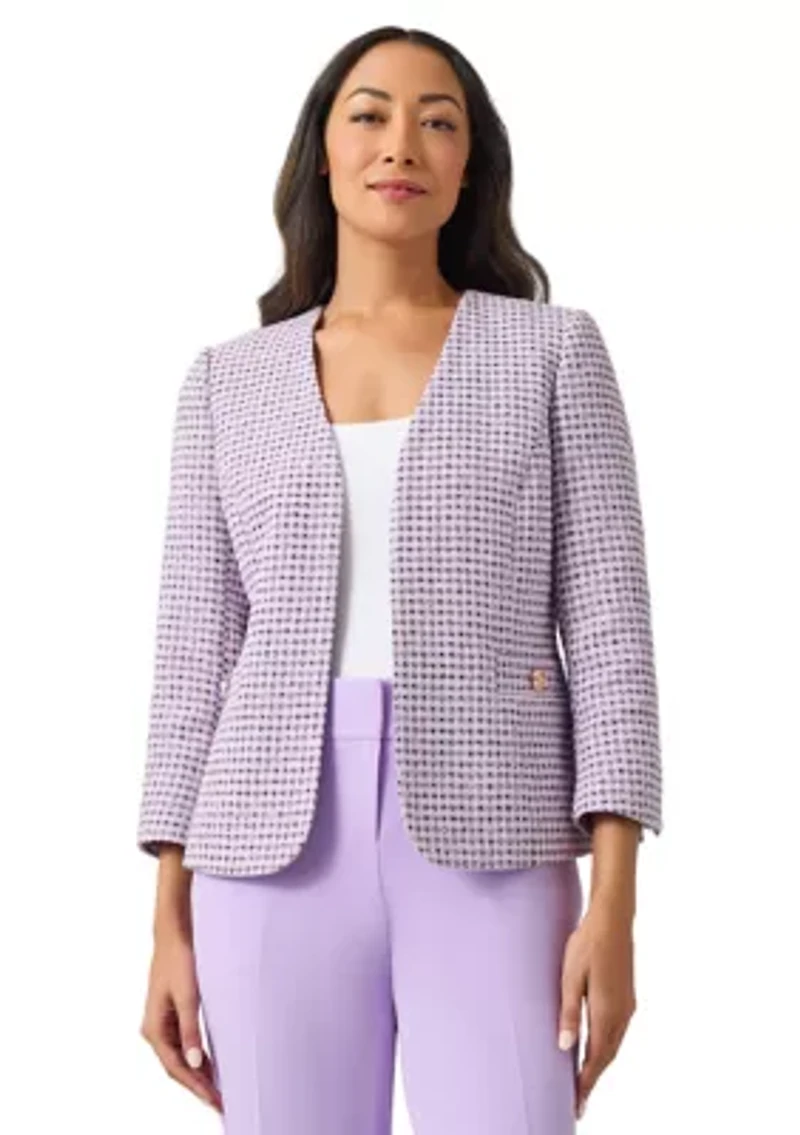 Petite Open Jacket with 3/4 Sleeves