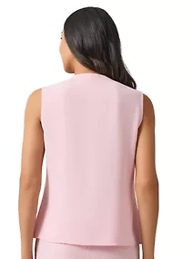 Women's Sleeveless Ruffle Front Blouse