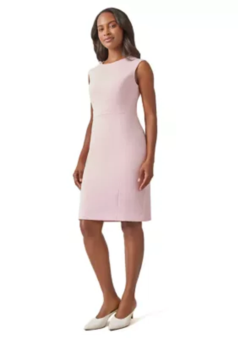 Women's Extended Cap Sleeve Solid Sheath Dress