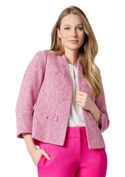 Women's Tweed Collarless Jacket