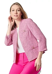 Women's Tweed Collarless Jacket