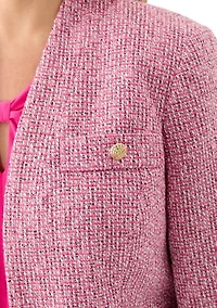 Plus Tweed Collarless Jacket