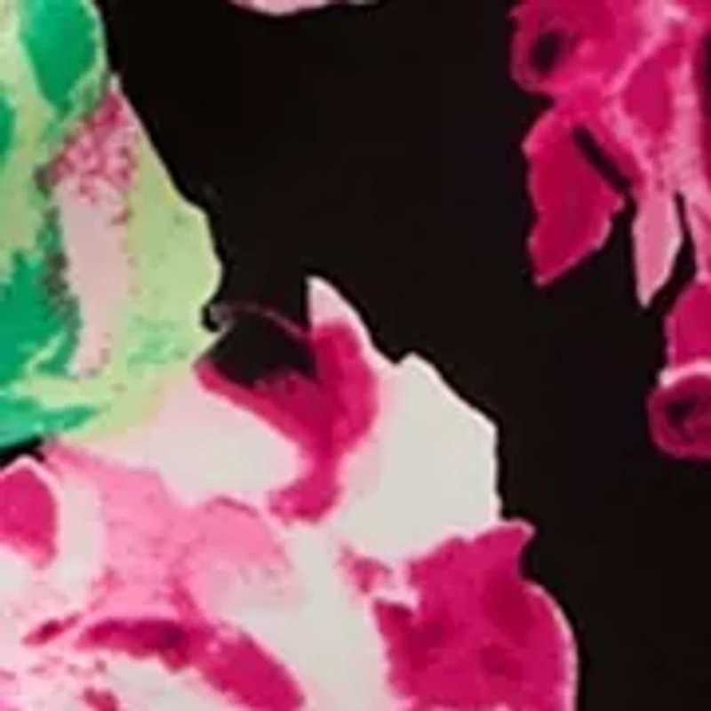 Plus Hydrangea Print Cowl Neck Knit Top