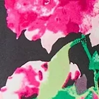 Petite Hydrangea Print Flutter Sleeve Knit Top