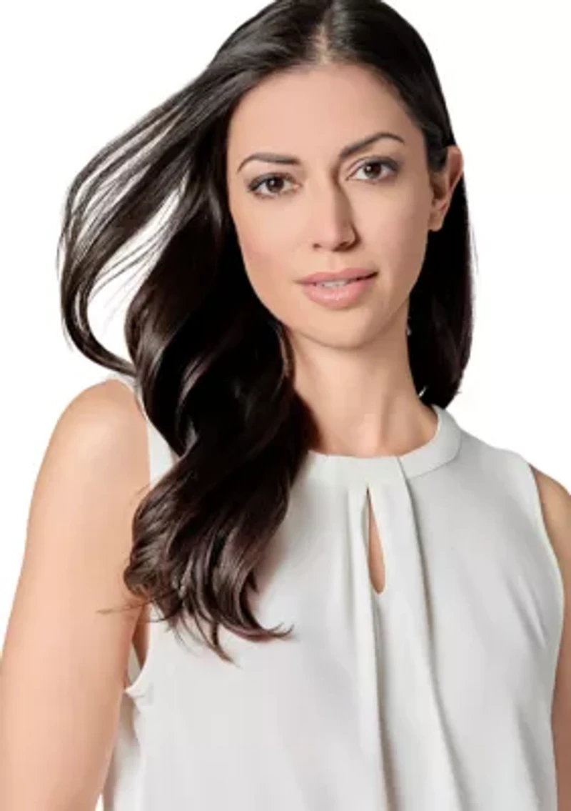 Women's Sleeveless Pleated Neck Knit Top