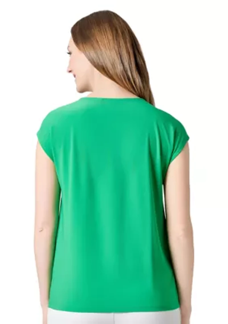 Women's Scrunch Neck Knit Top