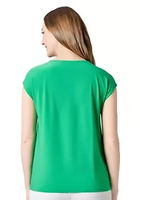 Women's Scrunch Neck Knit Top
