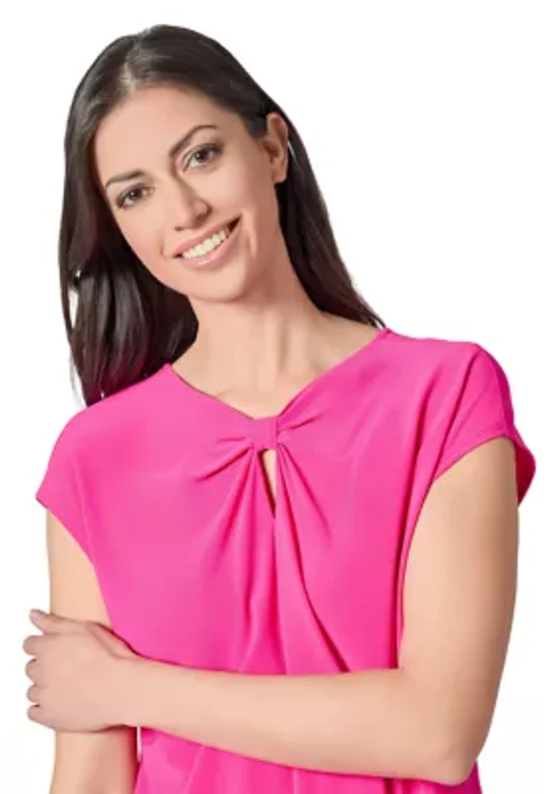 Petite Scrunch Neck Knit Top