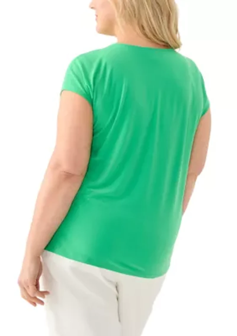 Plus Scrunch Neck Knit Top