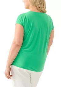 Plus Scrunch Neck Knit Top