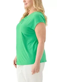 Plus Scrunch Neck Knit Top