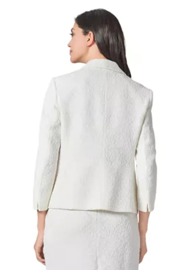 Women's Bonded Lace One Button Shawl Collar Suit Separate Jacket