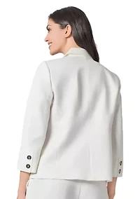 Women's Linen 3/4 Sleeve One Button Suit Separate Jacket