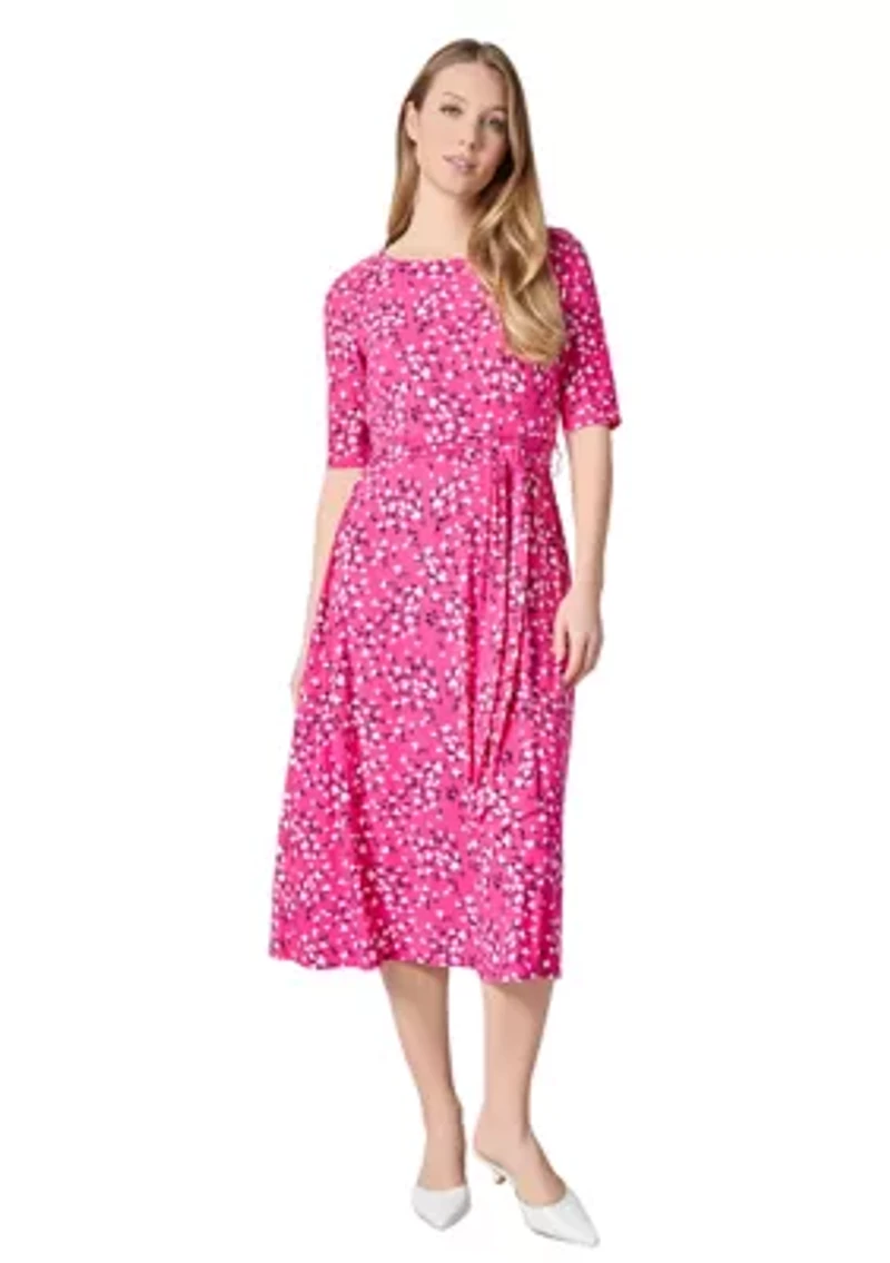 Women's Floral Printed Fit and Flare Dress