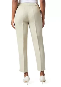 Women's Linen Side Slit Elastic Back Pants
