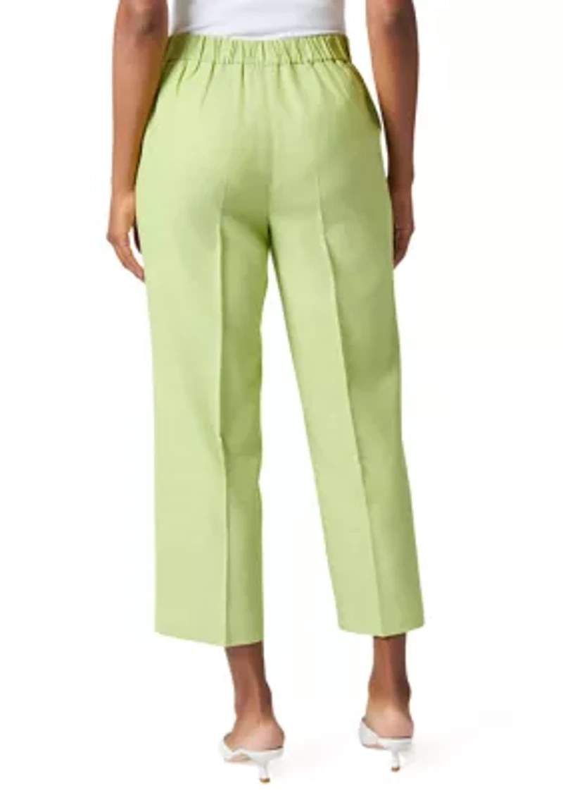 Cross Dye Linen Pull On Cropped Pants
