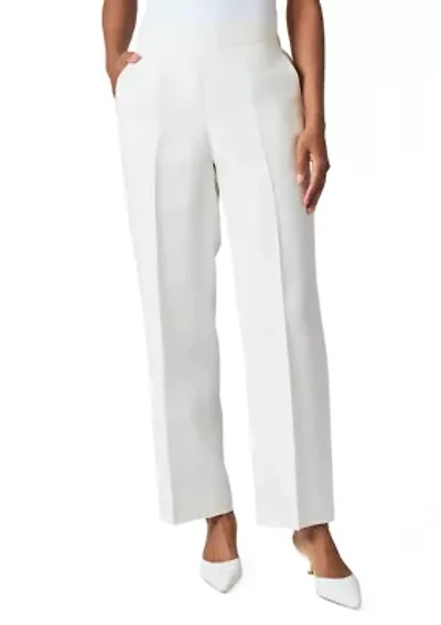 Women's Linen Pull On Belted Wide Leg Pants