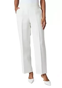 Women's Linen Pull On Belted Wide Leg Pants