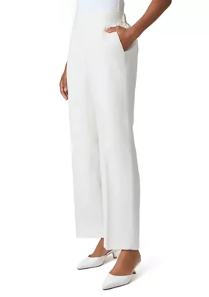 Women's Linen Pull On Belted Wide Leg Pants