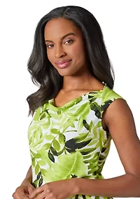 Women's Palm Print Sleeveless Knit Top