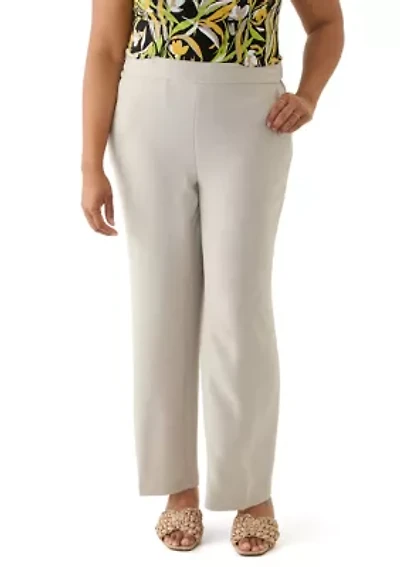 Plus Pebble Crepe Pull On Pants