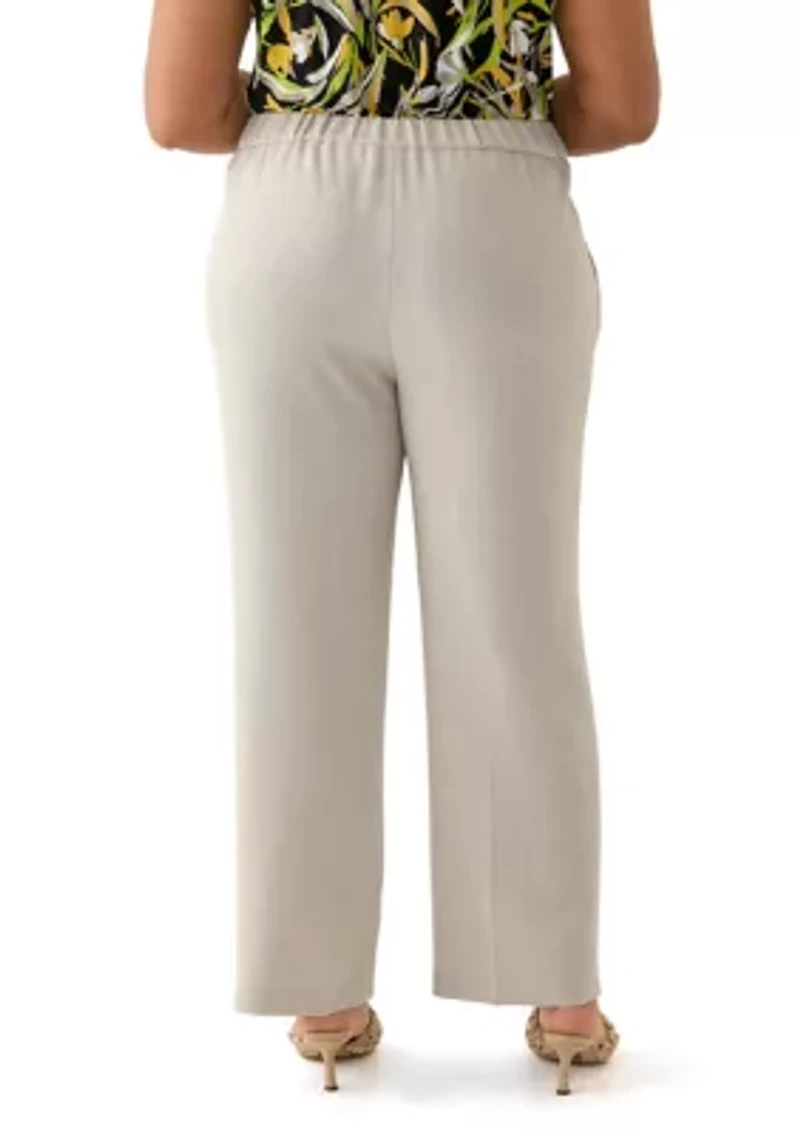 Plus Pebble Crepe Pull On Pants