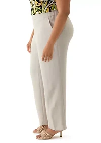 Plus Pebble Crepe Pull On Pants