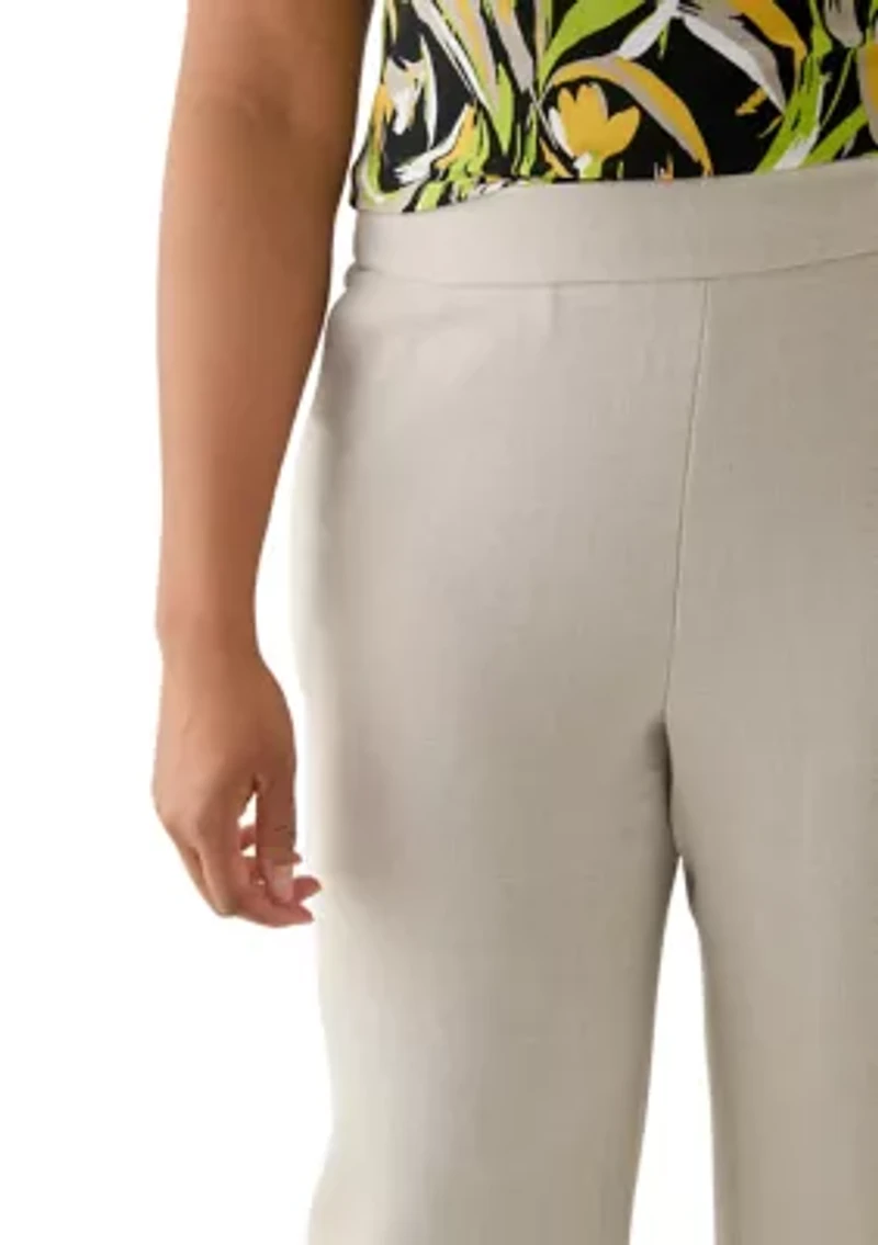 Plus Pebble Crepe Pull On Pants