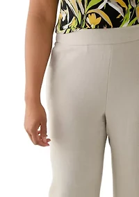 Plus Pebble Crepe Pull On Pants