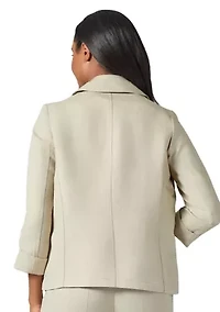 Petite Linen Seamed Open Jacket
