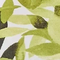 Plus Palm Print Flare Short Sleeve Blouse