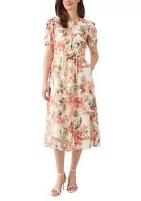 Women's Short Puff Sleeve Shirtdress