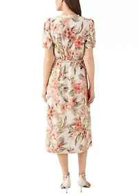 Women's Short Puff Sleeve Shirtdress