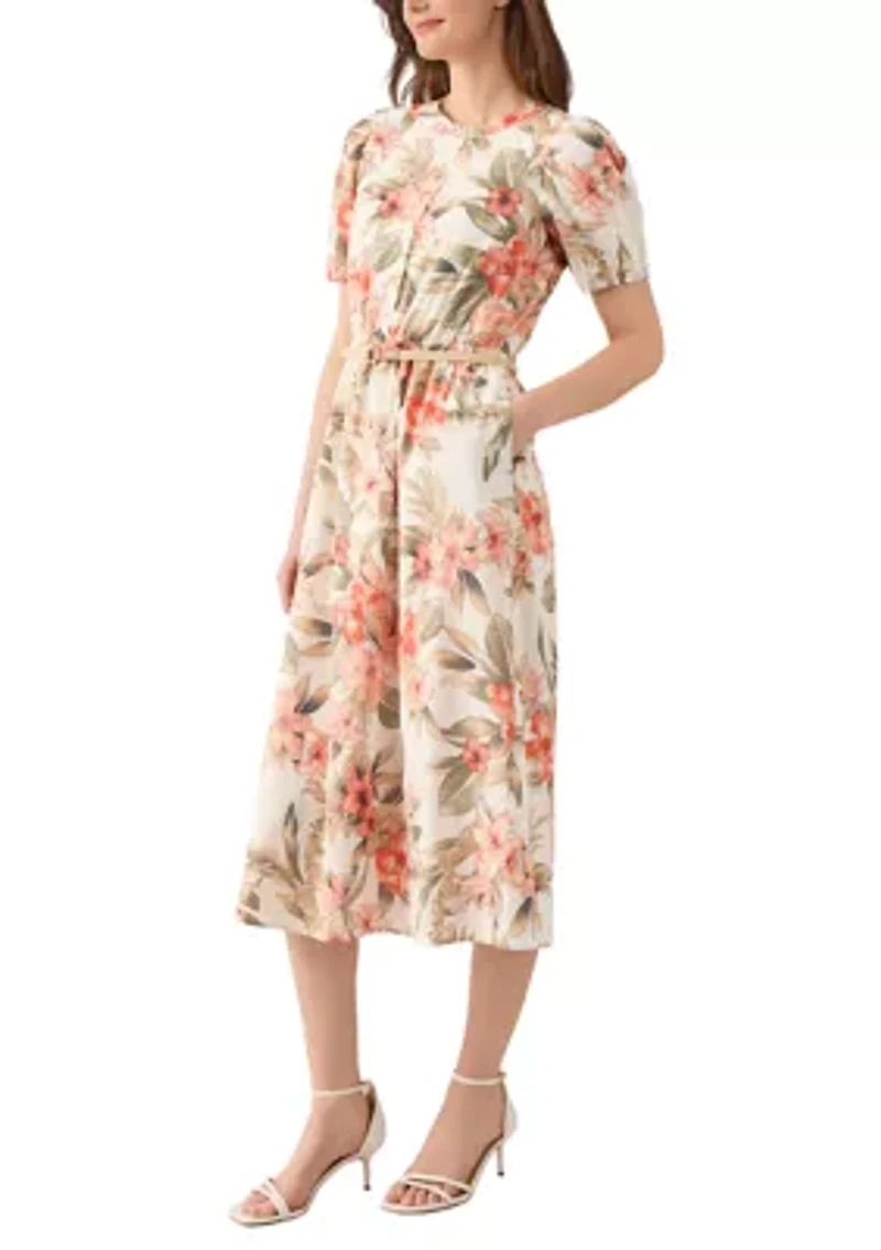 Women's Short Puff Sleeve Shirtdress